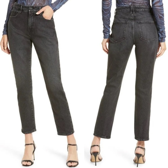 Good American Good Classic High Waist Ankle Slim Jean Black 159 Size 2/26 - Picture 1 of 7